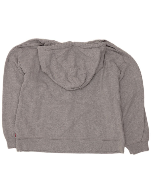 Suéter feminino Levi's com capuz grande e gráfico UK 14 grande cinza manchado
