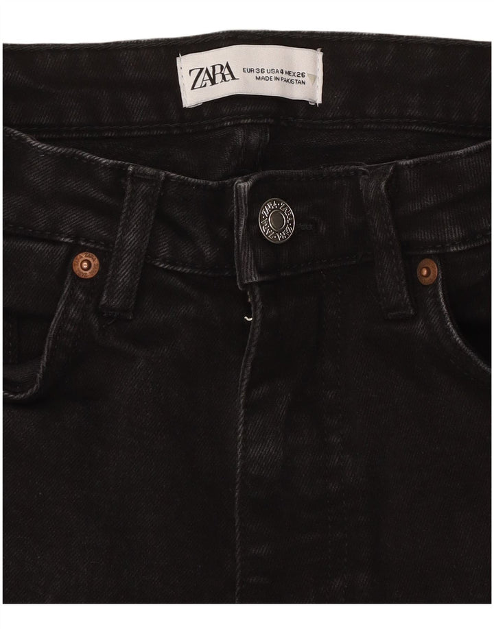 Calça jeans feminina ZARA Bootcut EU 36 XS W26 L25 preta
