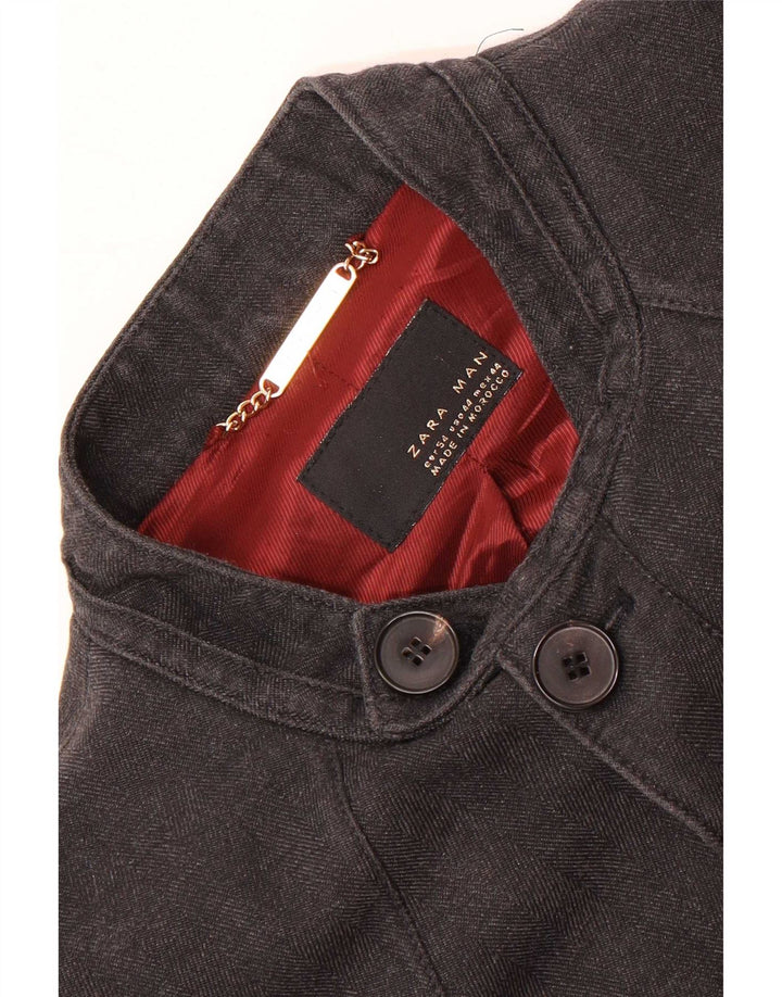Jaqueta militar masculina Zara EU 54 XL cinza