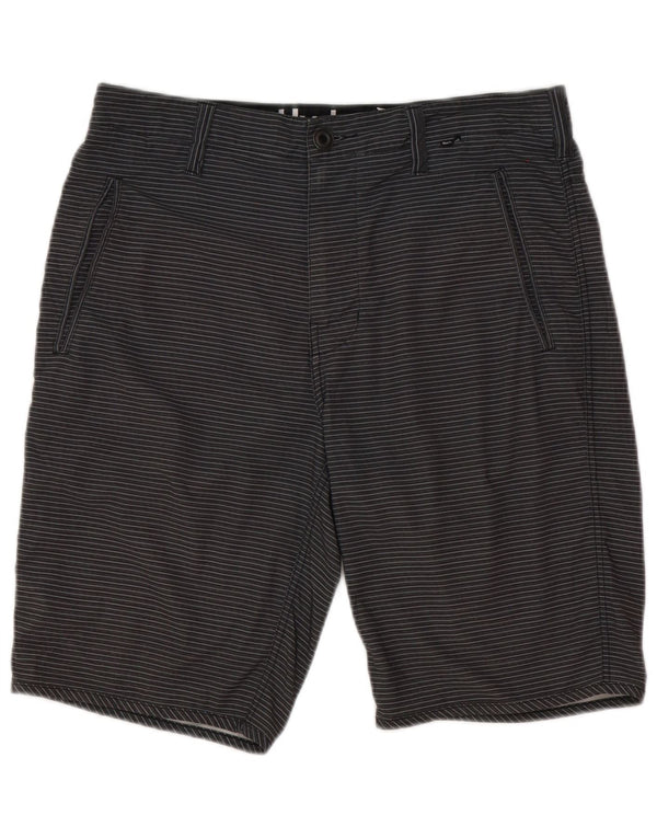 Hurley Mens Chino Shorts W31 poliéster listrado cinza médio