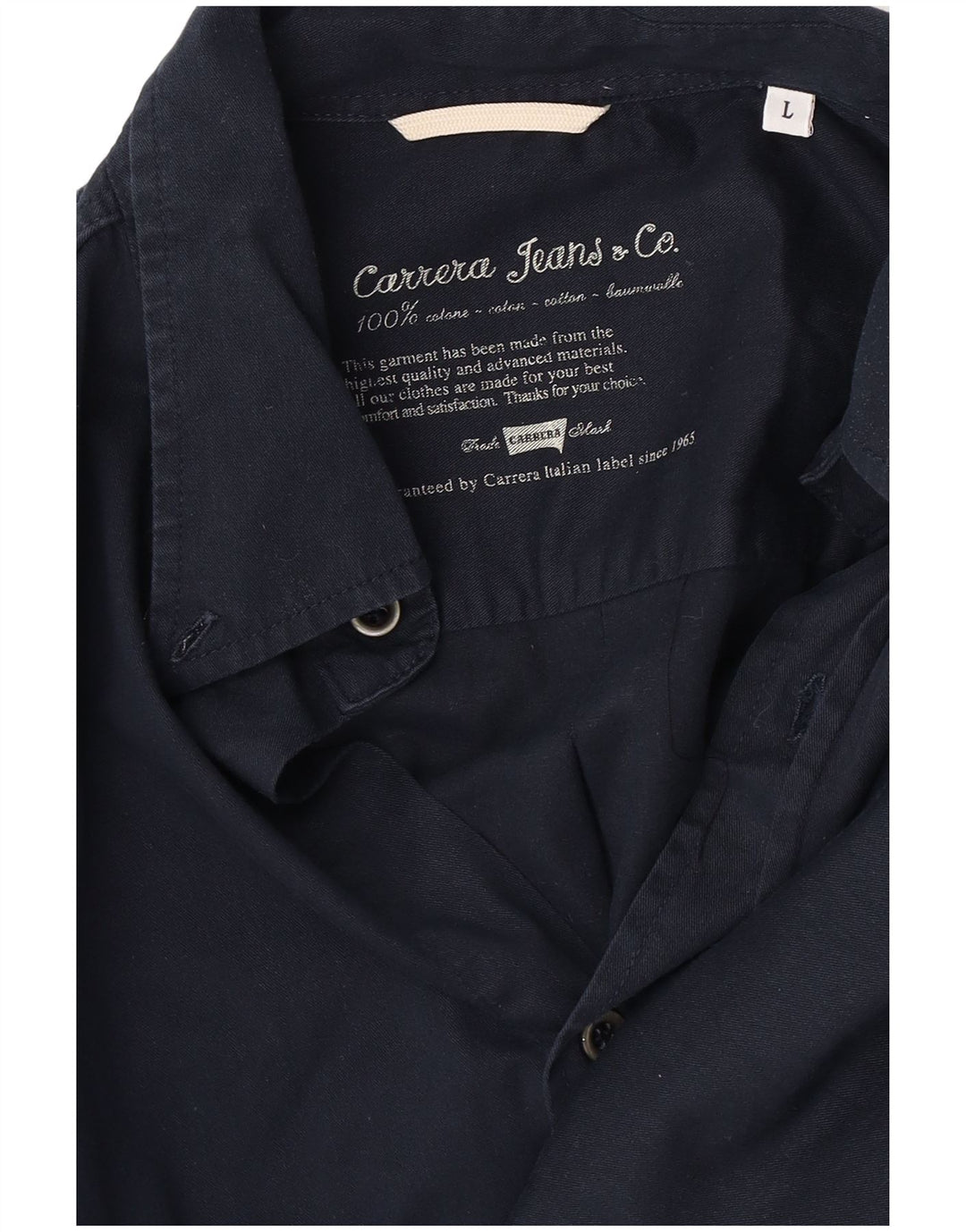 Camisa masculina Carrera grande algodão azul marinho