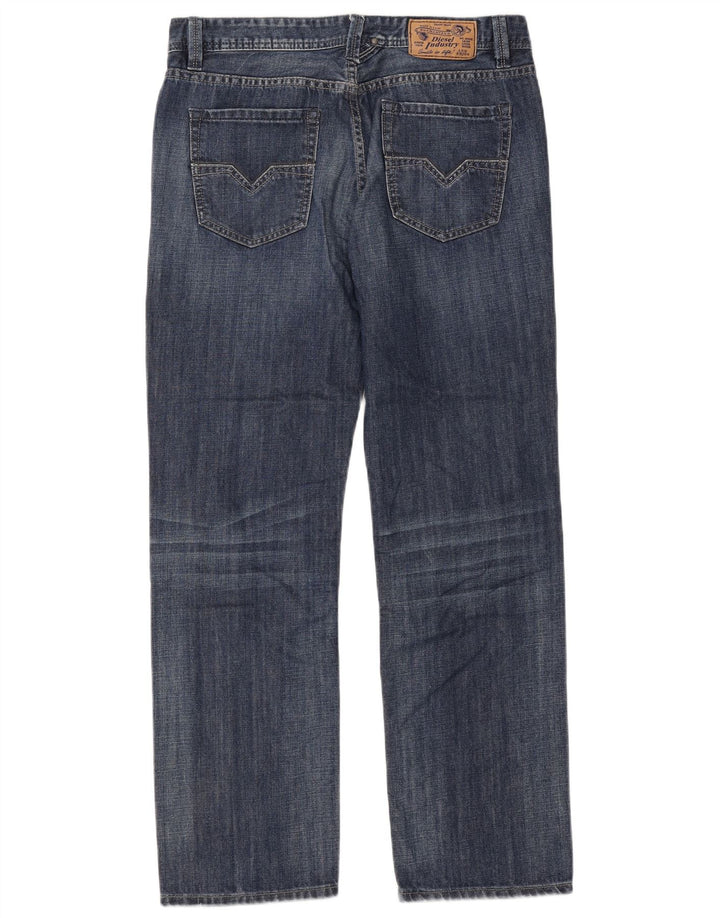 Diesel Mens Larkee Straight Jeans W33 L32 Azul Algodão