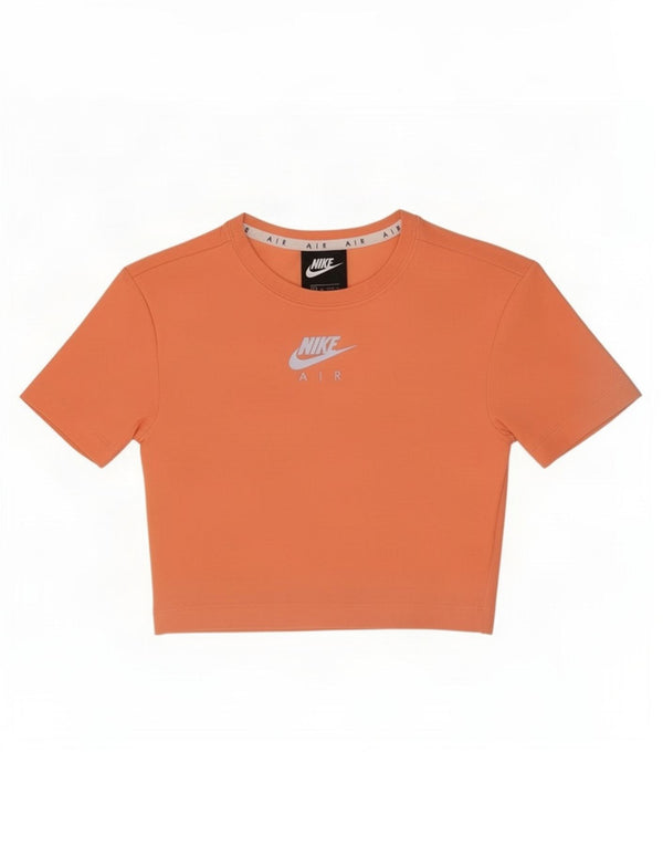 Camiseta feminina Nike Crop Graphic Top UK 6 XS Laranja Algodão