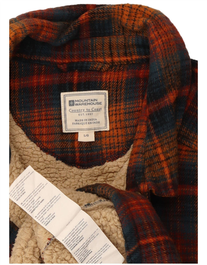 Camisa masculina de flanela de lenhador Mountain Warehouse grande xadrez multicolorida