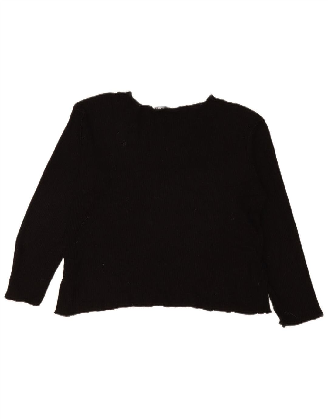 Zara Top feminino oversized manga comprida Reino Unido 10 viscose preta pequena