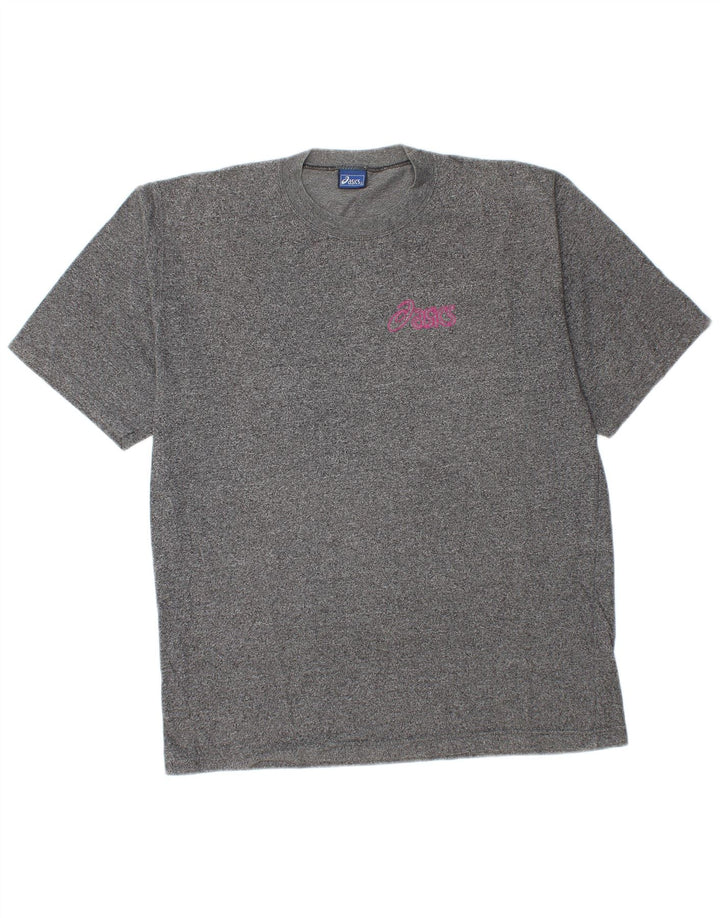 Camiseta masculina Asics Top cinza médio algodão manchado