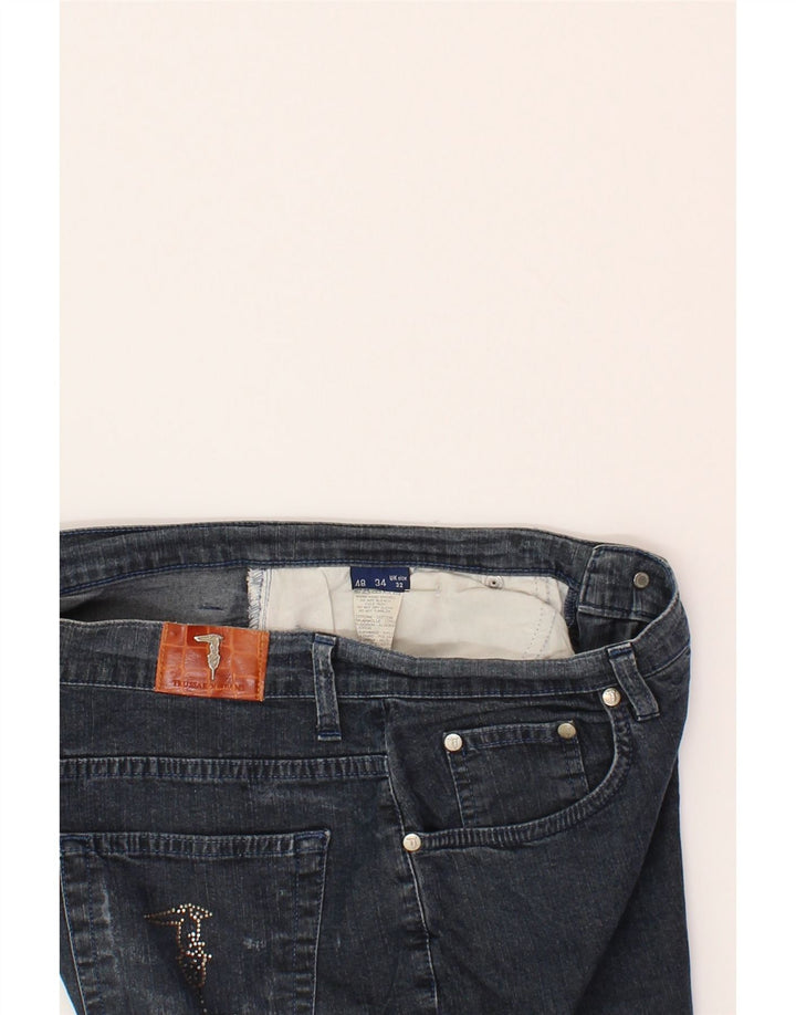 TRUSSARDI Womens Straight Jeans W32 L31 Blue Cotton Vintage Trussardi and Second-Hand Trussardi from Messina Hembry 