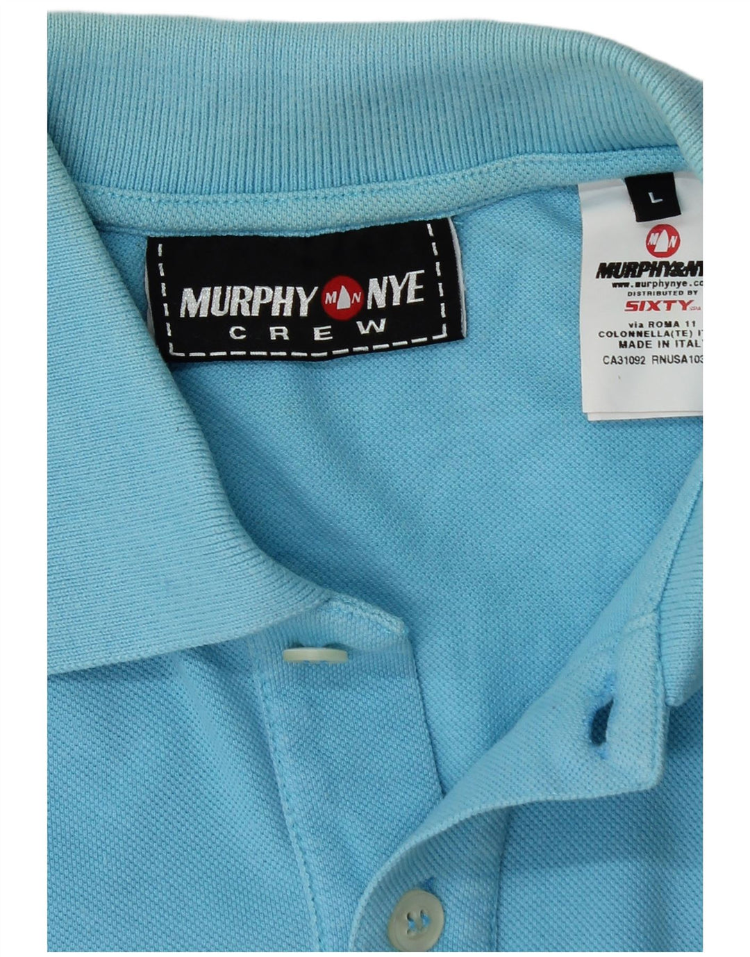 Camisa polo masculina gráfica de manga comprida MURPHY & NYE grande algodão azul
