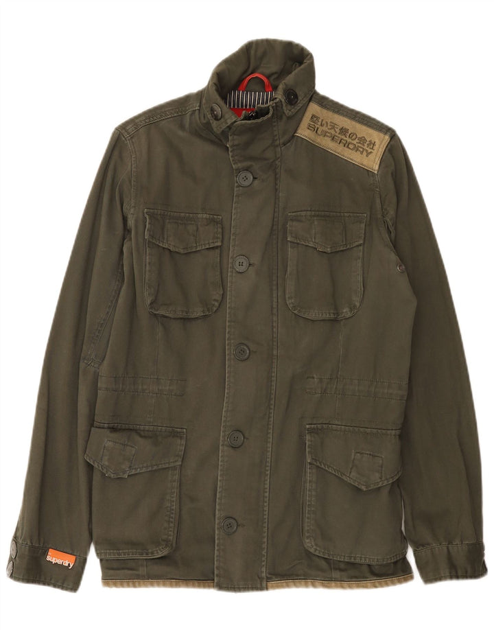 Jaqueta utilitária masculina Superdry UK 38 algodão cáqui médio