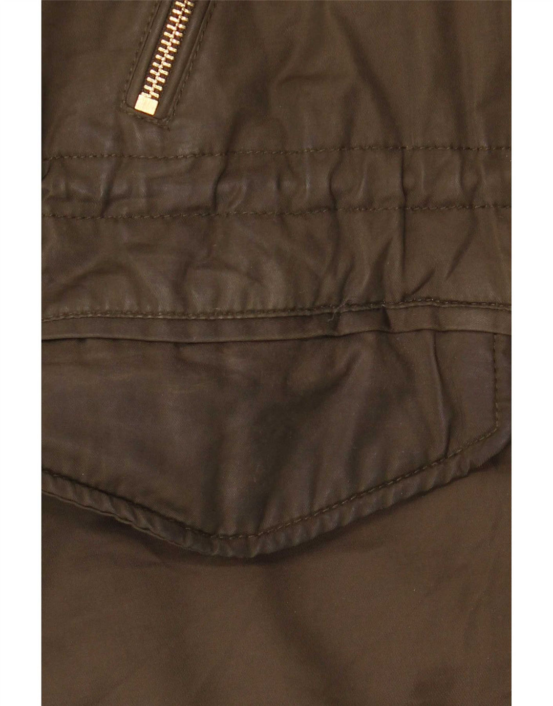 Zara Jaqueta feminina Sherpa Parka com capuz Reino Unido 14 Médio Caqui