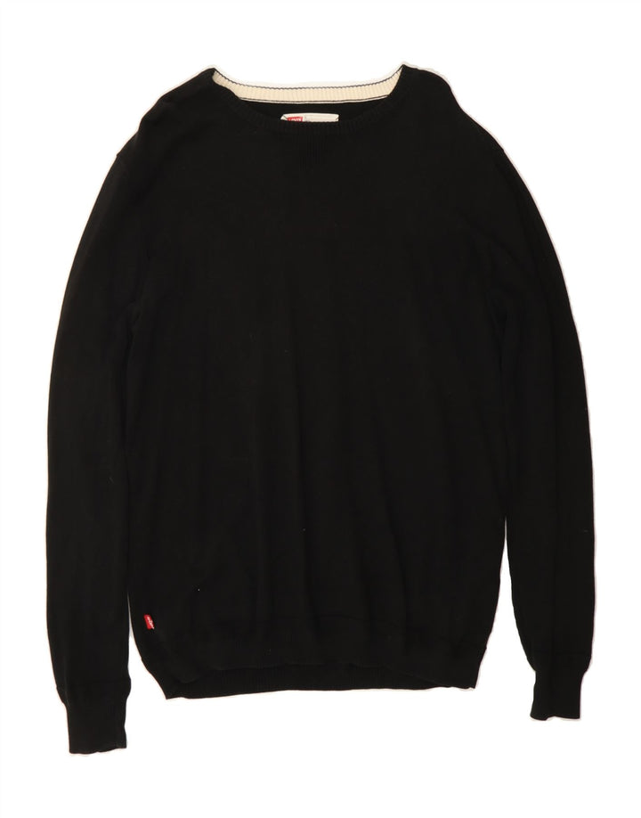 LEVI'S Mens Slim Fit Boat Neck Jumper Sweater XL Black Cotton Vintage Levi's and Second-Hand Levi's from Messina Hembry 