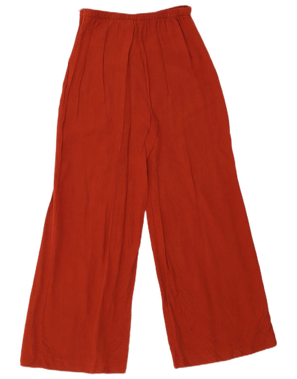 Zara Calça feminina casual cintura alta perna larga XS W24 L29 laranja