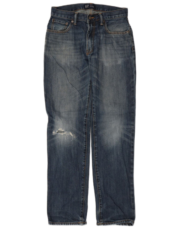 Gap Womens Distressed Straight Jeans  W28 L32 Blue Cotton