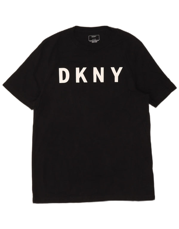 Dkny Camiseta masculina gráfica top pequeno algodão preto