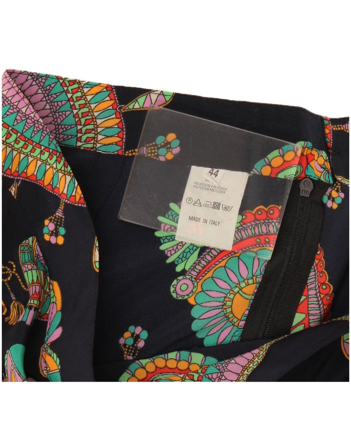 Saia plissada faca feminina vintage IT 44 médio W28 azul marinho