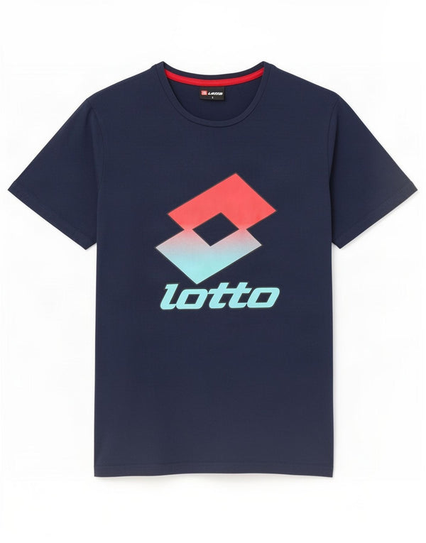 Lotto Mens Graphic T-Shirt Top Large Navy Blue Cotton