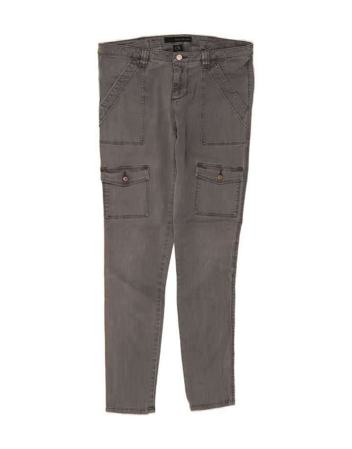 CALVIN KLEIN Womens Skinny Cargo Trousers W30 L30 Grey Cotton Vintage Calvin Klein and Second-Hand Calvin Klein from Messina Hembry 