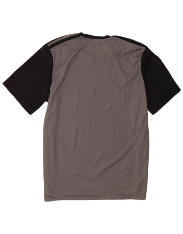Adidas Mens Camiseta Top Grande Preto Colorblock Poliéster