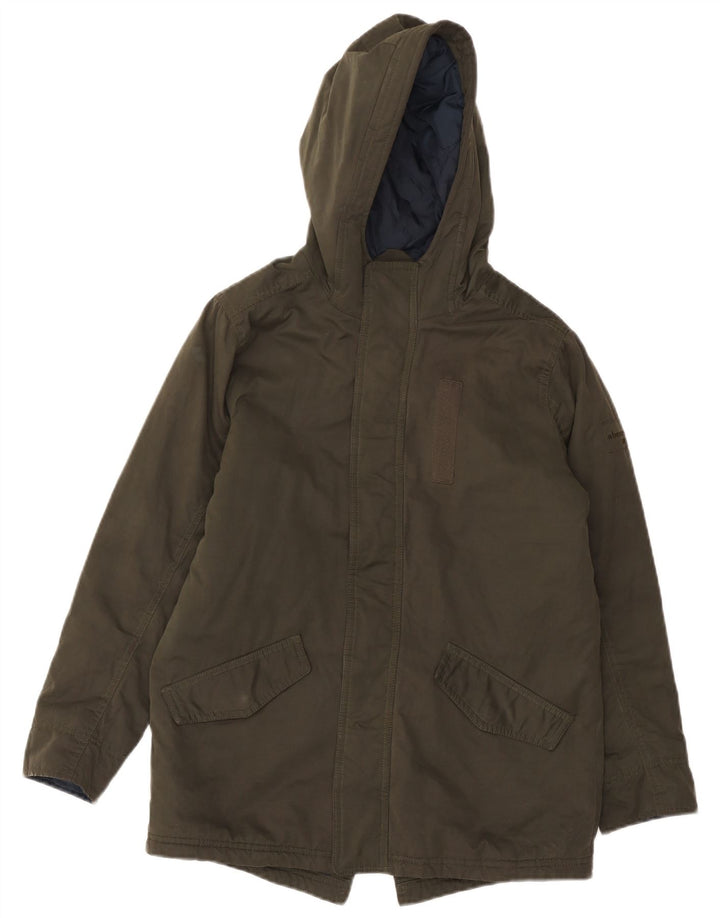 Jaqueta Parka com capuz para meninos ABERCROMBIE & FITCH 13-14 anos Poliéster cáqui