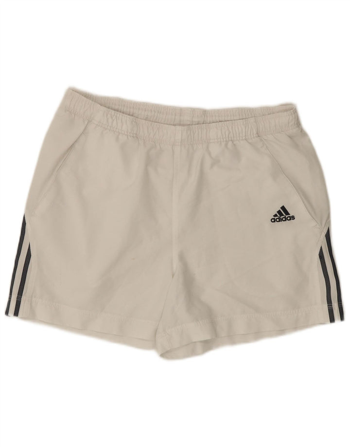 Shorts esportivos masculinos Adidas grande poliéster branco