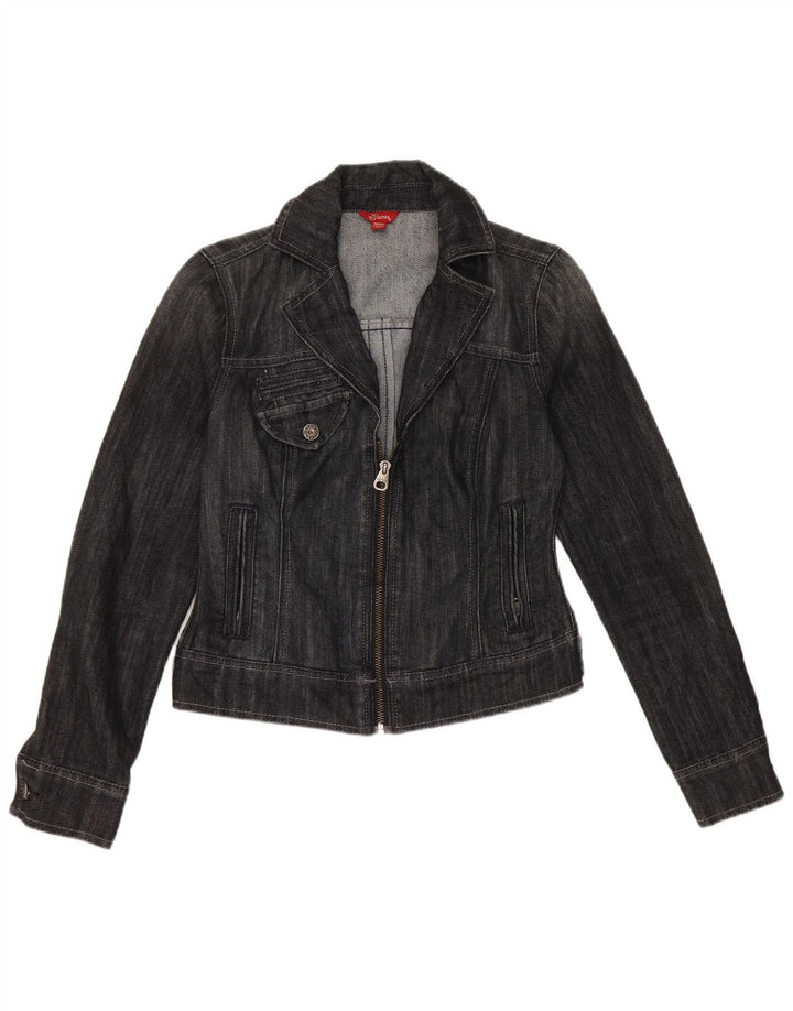 Jaqueta jeans feminina Guess UK 12 algodão preto médio