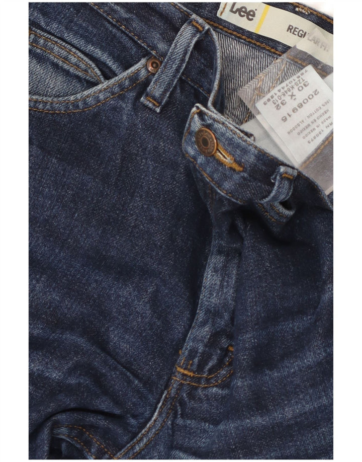 Calça jeans reta masculina Lee Regular Fit W30 L32 algodão azul