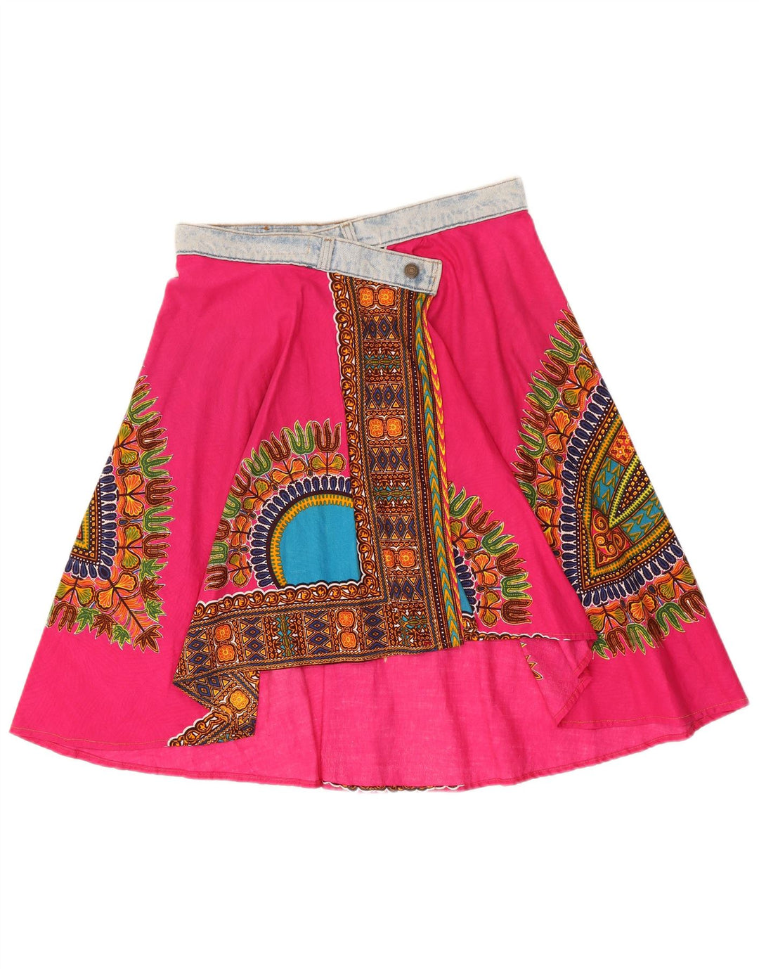 Saia assimétrica feminina Levi's W32 grande algodão geométrico rosa