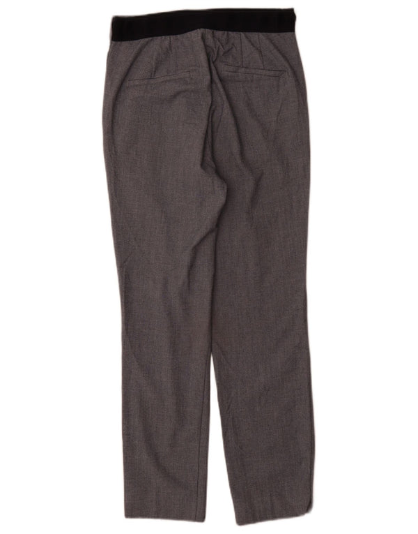 Zara Calça feminina slim cintura alta pequena W26 L27 cinza colorblock