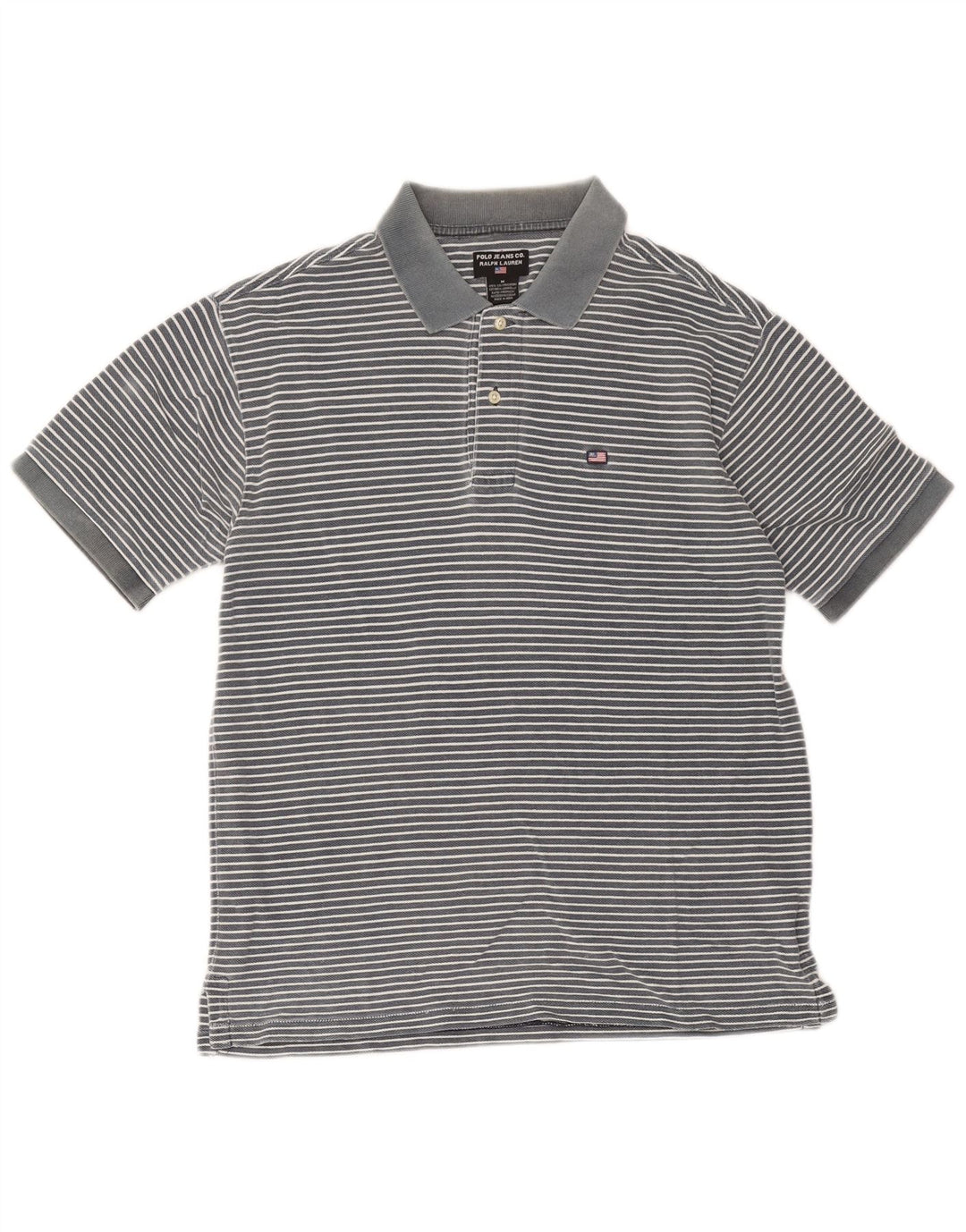 Polo Ralph Lauren Camisa masculina de algodão listrado azul médio