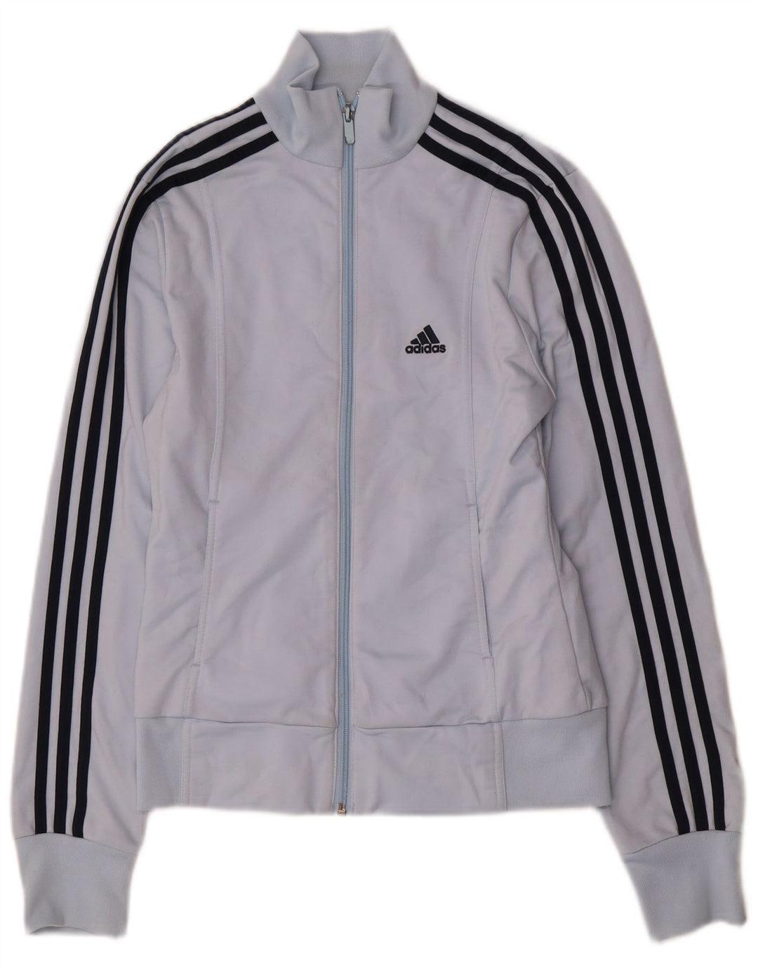 Adidas Womens Tracksuit Top Jacket UK 12 Médio Azul Poliéster