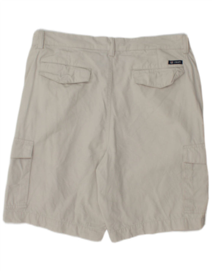 Shorts cargo masculino Chaps W34 grande algodão bege