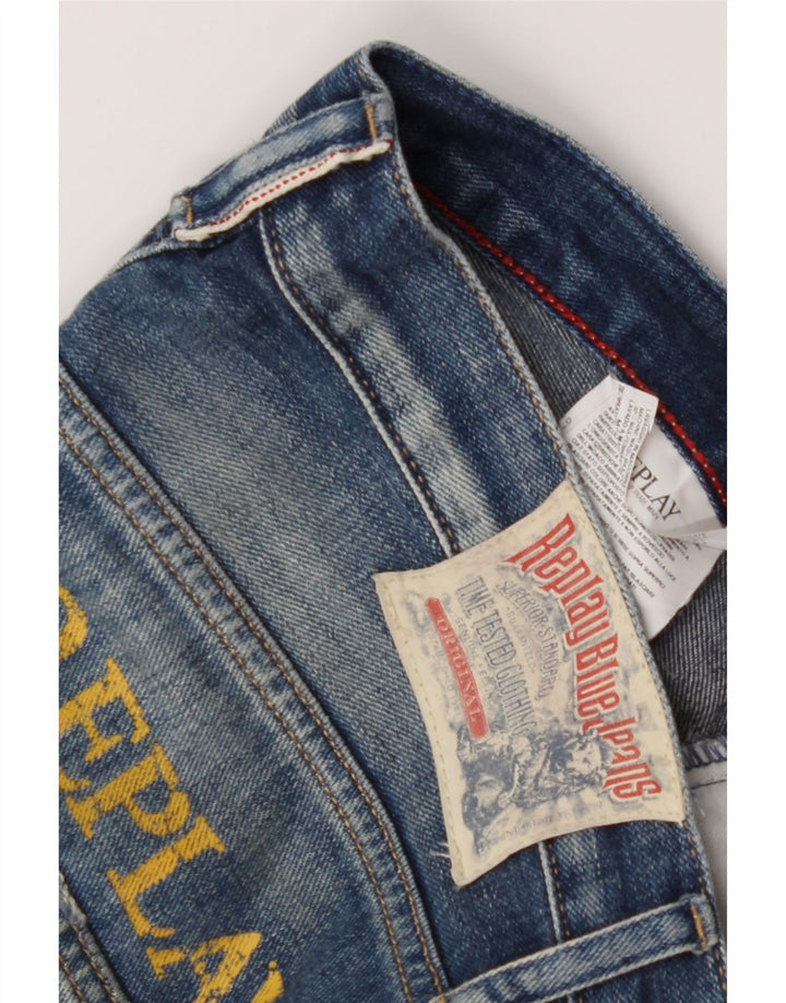 REPLAY Mens Denim Shorts W30 Medium Blue Cotton Vintage Replay and Second-Hand Replay from Messina Hembry 
