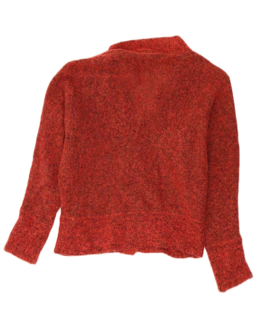Suéter cardigã feminino grande da White Stuff Reino Unido 6 XS vermelho manchado