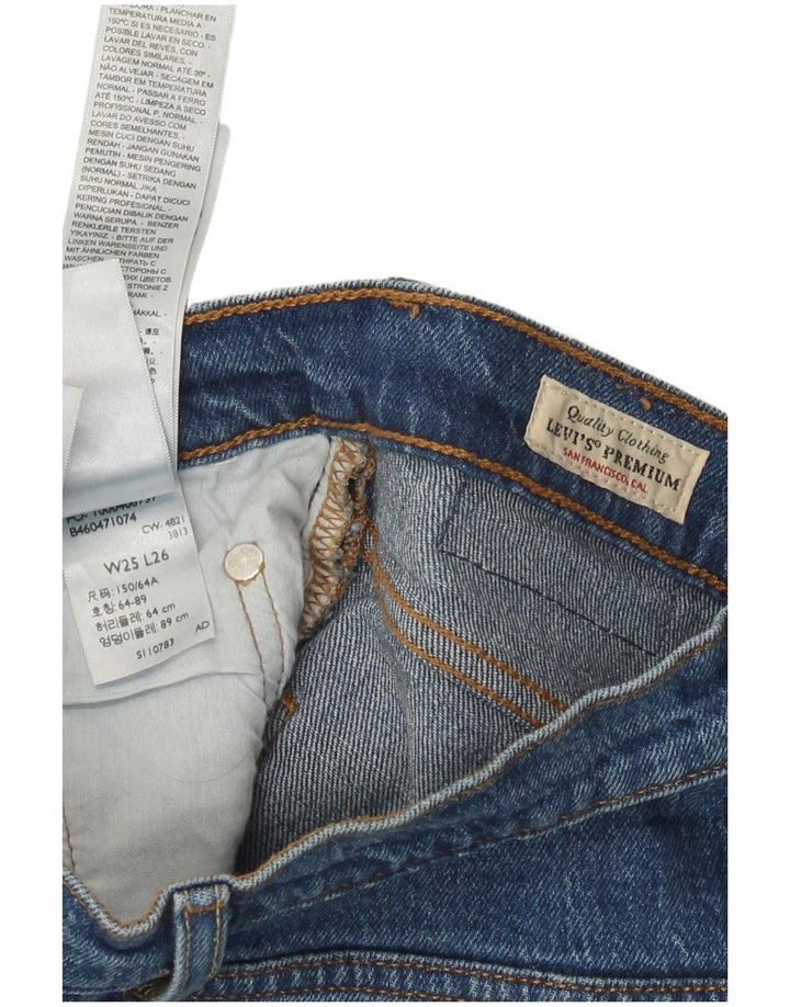Calça jeans feminina Levi's 501 Straight W25 L26 azul algodão