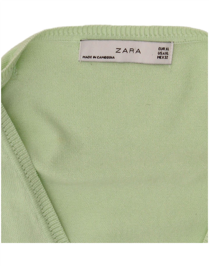 Suéter cardigã feminino Zara Reino Unido 18 XL verde