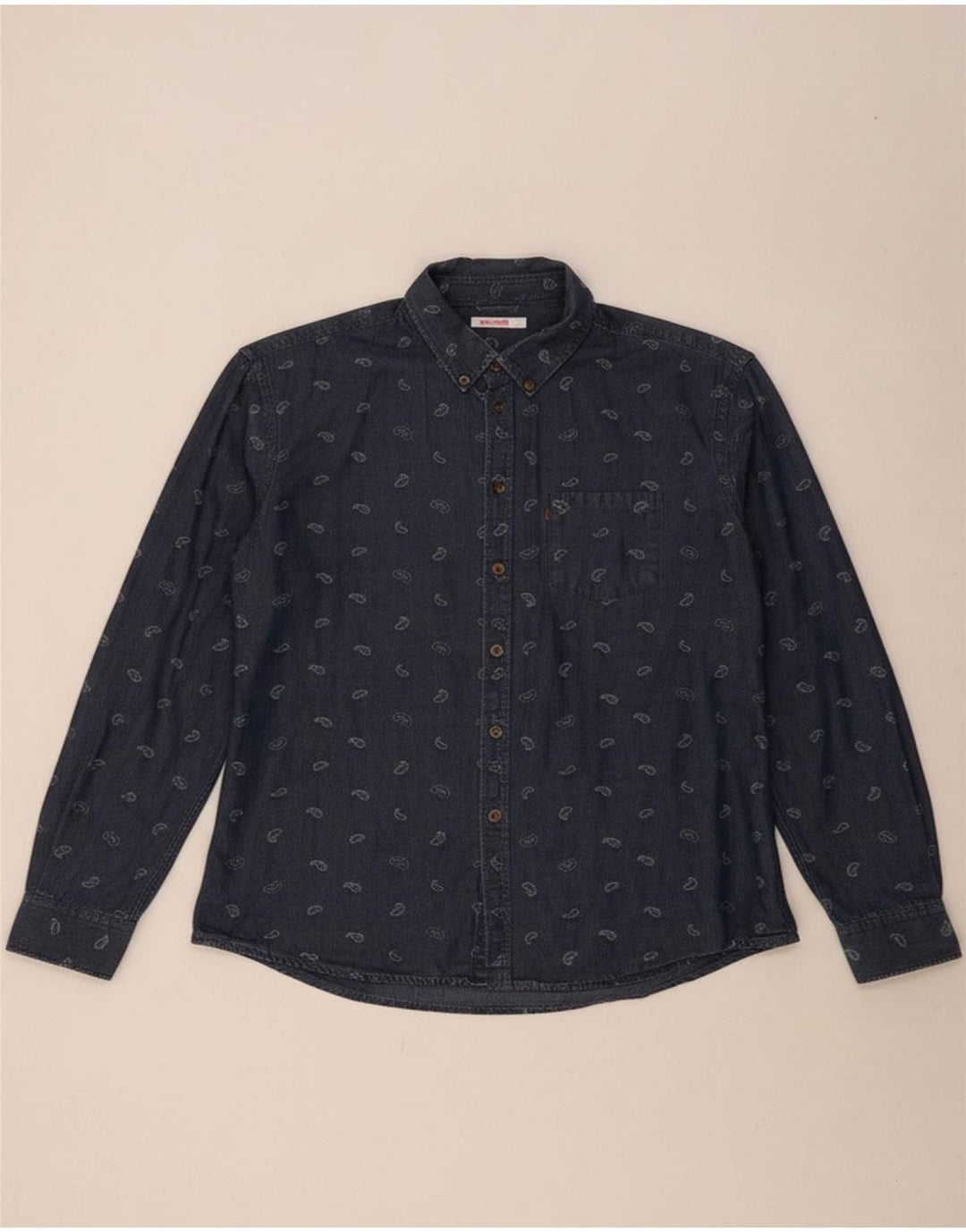Camisa masculina SUN68 XL azul paisley algodão