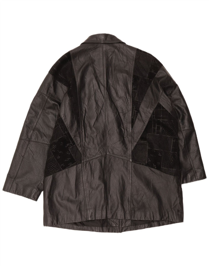 Casaco masculino de couro grande Canda UK 18 XL preto