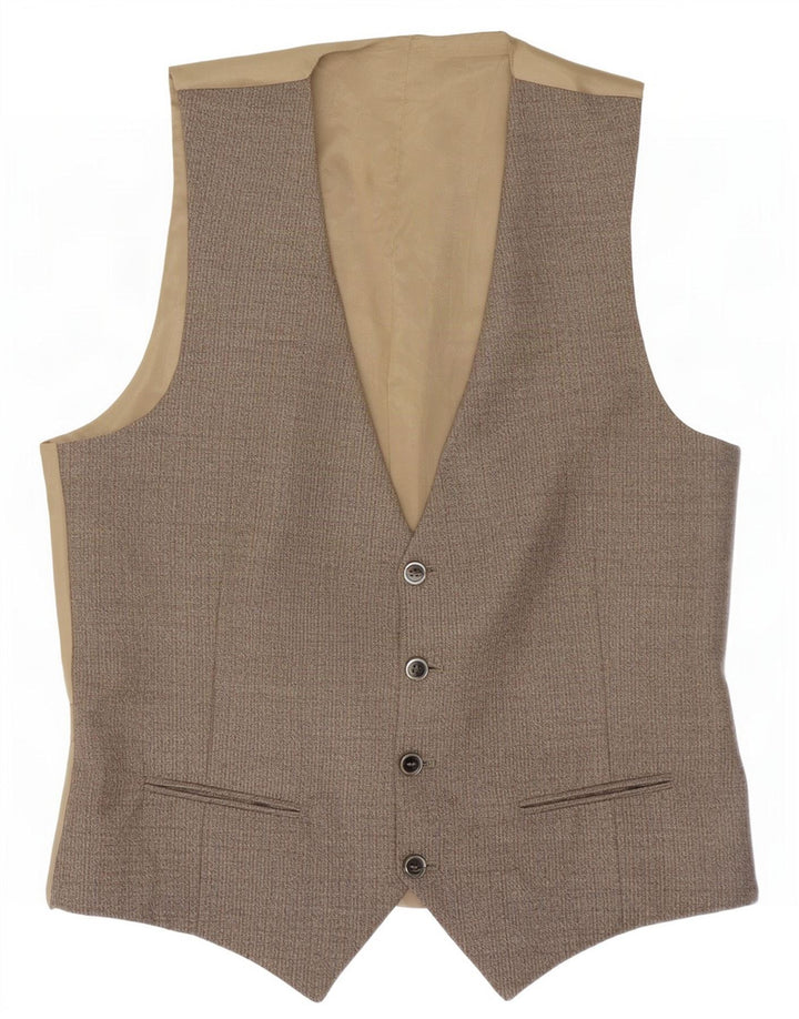 Colete masculino vintage IT 50 espinha de peixe cinza médio