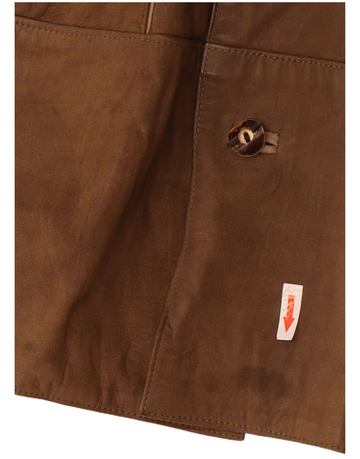 Jaqueta de couro masculina vintage IT 50 grande marrom