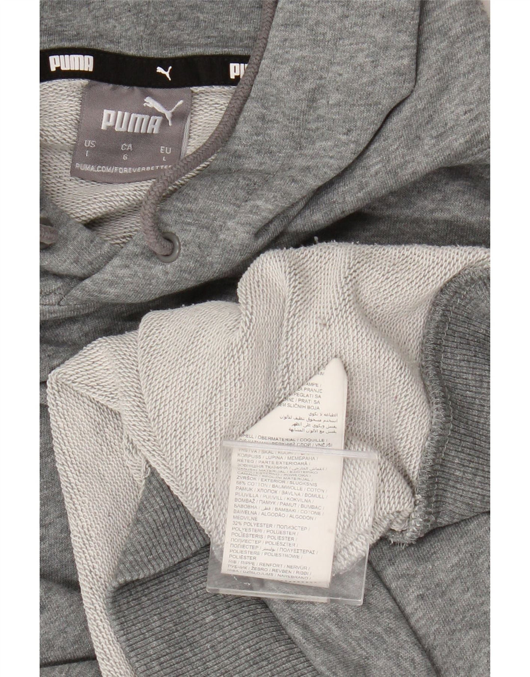 Puma Mens Hoodie Jumper Grande Algodão Cinza