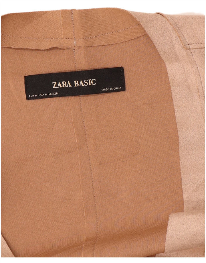 Jaqueta blazer feminina Zara em camurça sintética Reino Unido 12 médio bege