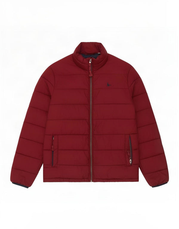 Jaqueta masculina acolchoada de ajuste solto Jack Wills Reino Unido 34 XS Borgonha poliamida