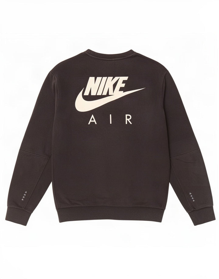 Nike masculino gráfico moletom jumper pequeno algodão preto