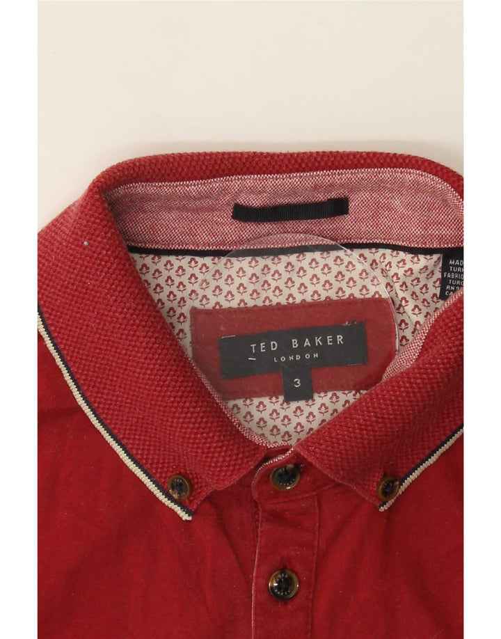 Camisa polo masculina Ted Baker tamanho 3 vermelho médio