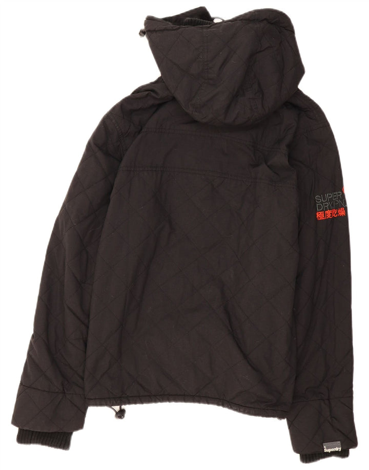 Jaqueta corta-vento masculina Superdry com capuz UK 38 poliéster preto médio