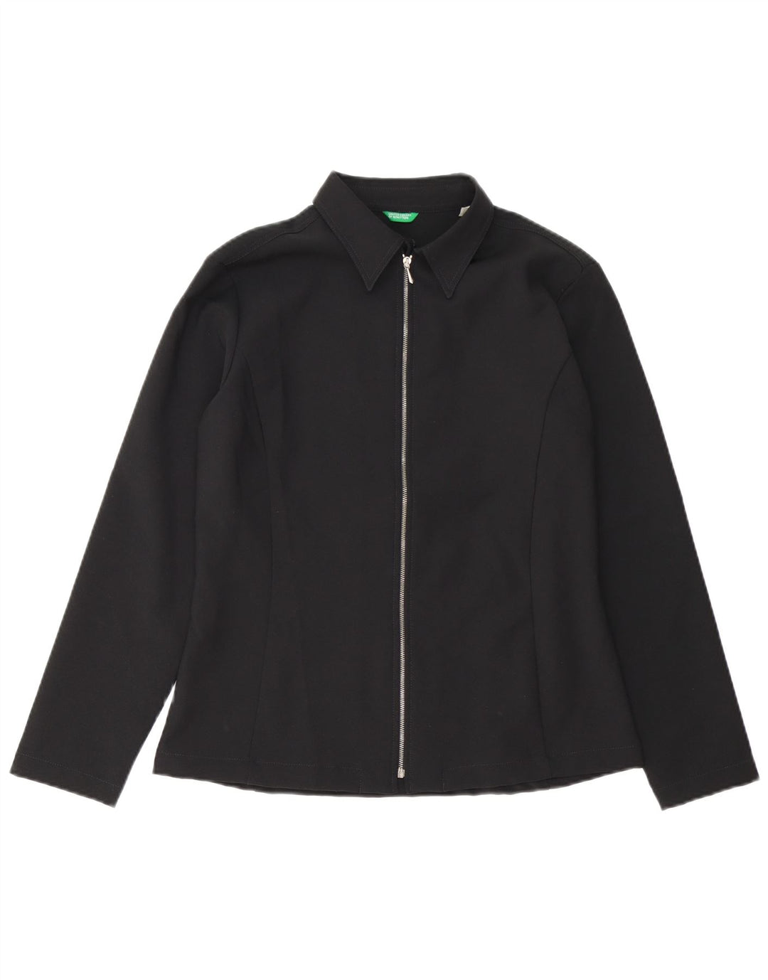 Blusa camisa feminina Benetton IT 46 grande poliéster preto