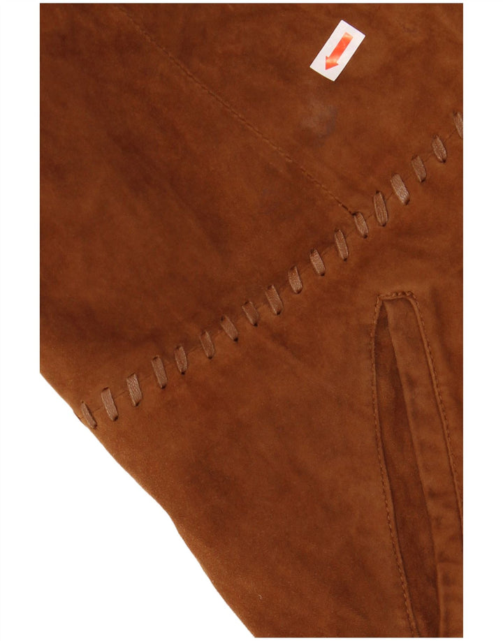 Jaqueta blazer feminina de camurça com 2 botões CONBIPEL IT 48 XL couro marrom