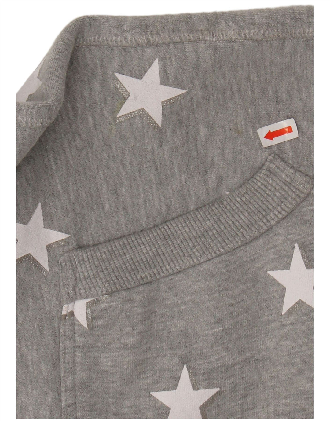 Suéter feminino SUPERDRY com capuz e zíper com padrão abstrato Reino Unido 14 grande cinza