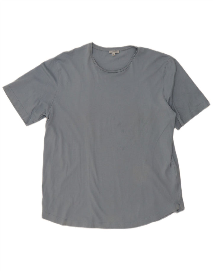 Camiseta feminina JIGSAW UK 16 grande algodão azul