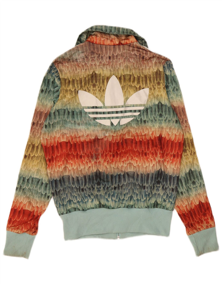 Adidas Womens Tracksuit Top Jacket UK 10 Pequeno Multicolorido Geométrico
